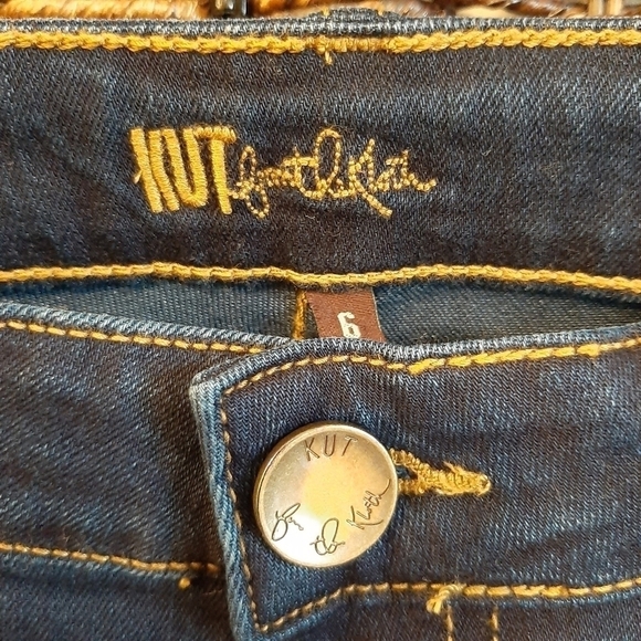 Kut from the Kloth Mia Toothpick Skinny Jeans Women's 6 Dark Wash Mid Rise - Picture 2 of 7